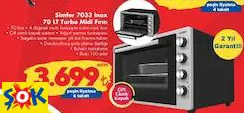 SİMFER 7033 INOX 70 LT TURBO MİDİ FIRIN